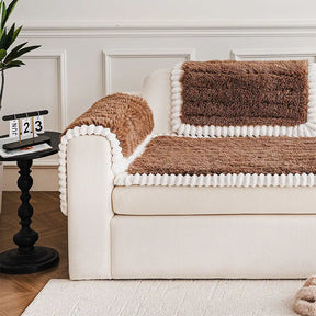 Housse de canapé en peluche luxueuse épaisse confortable et antidérapante