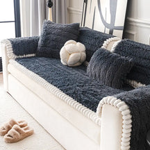 Housse de canapé en peluche luxueuse épaisse confortable et antidérapante