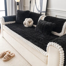 Housse de canapé en peluche luxueuse épaisse confortable et antidérapante