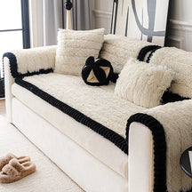 Housse de canapé en peluche luxueuse épaisse confortable et antidérapante