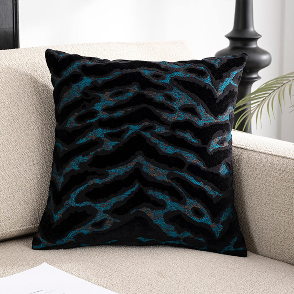 Coussin en Velours Découpé Jacquard Luxe pour Canapé