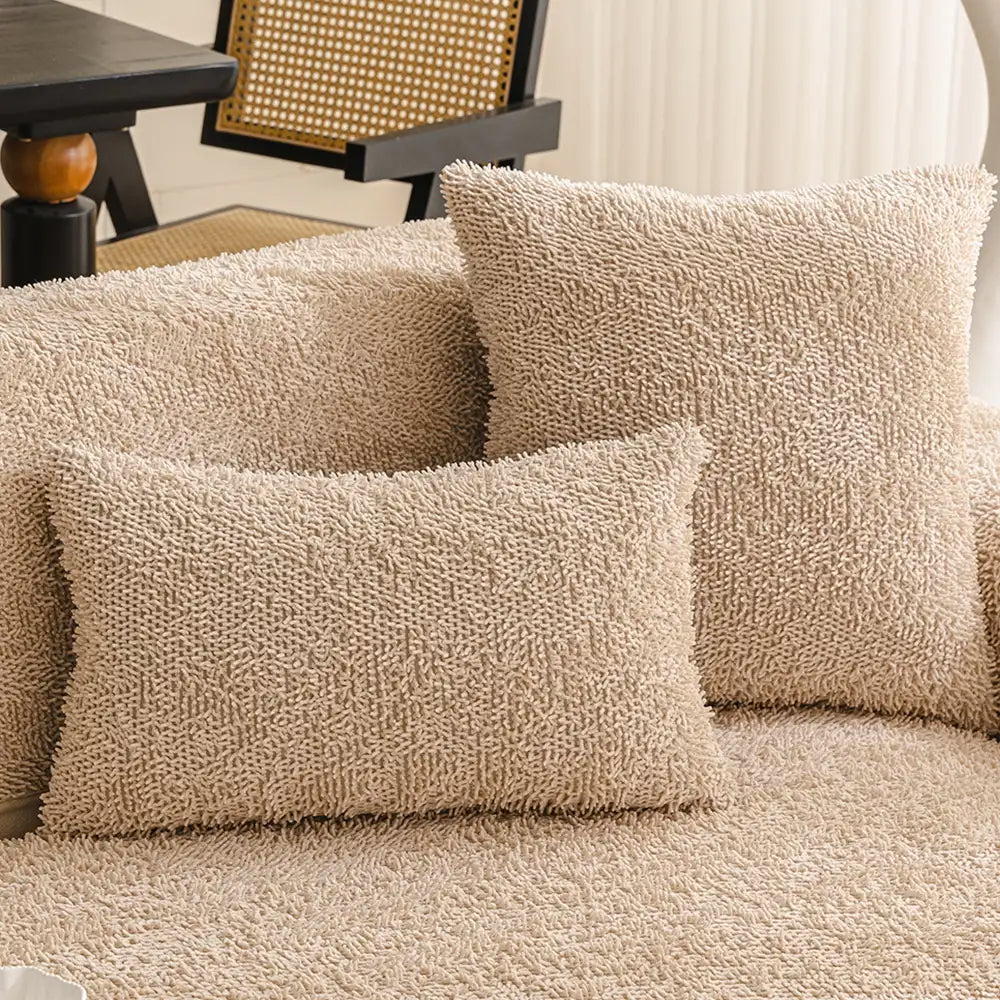 Couvre-canapé en chenille doux et antidérapant, en peluche longue de luxe, pour toutes les saisons, adapté aux pattes boueuses.