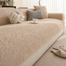 Couvre-canapé en chenille doux et antidérapant, en peluche longue de luxe, pour toutes les saisons, adapté aux pattes boueuses.
