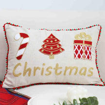 Coussin décoratif pour canapé lombaire pour la maison motif joyeux Noël