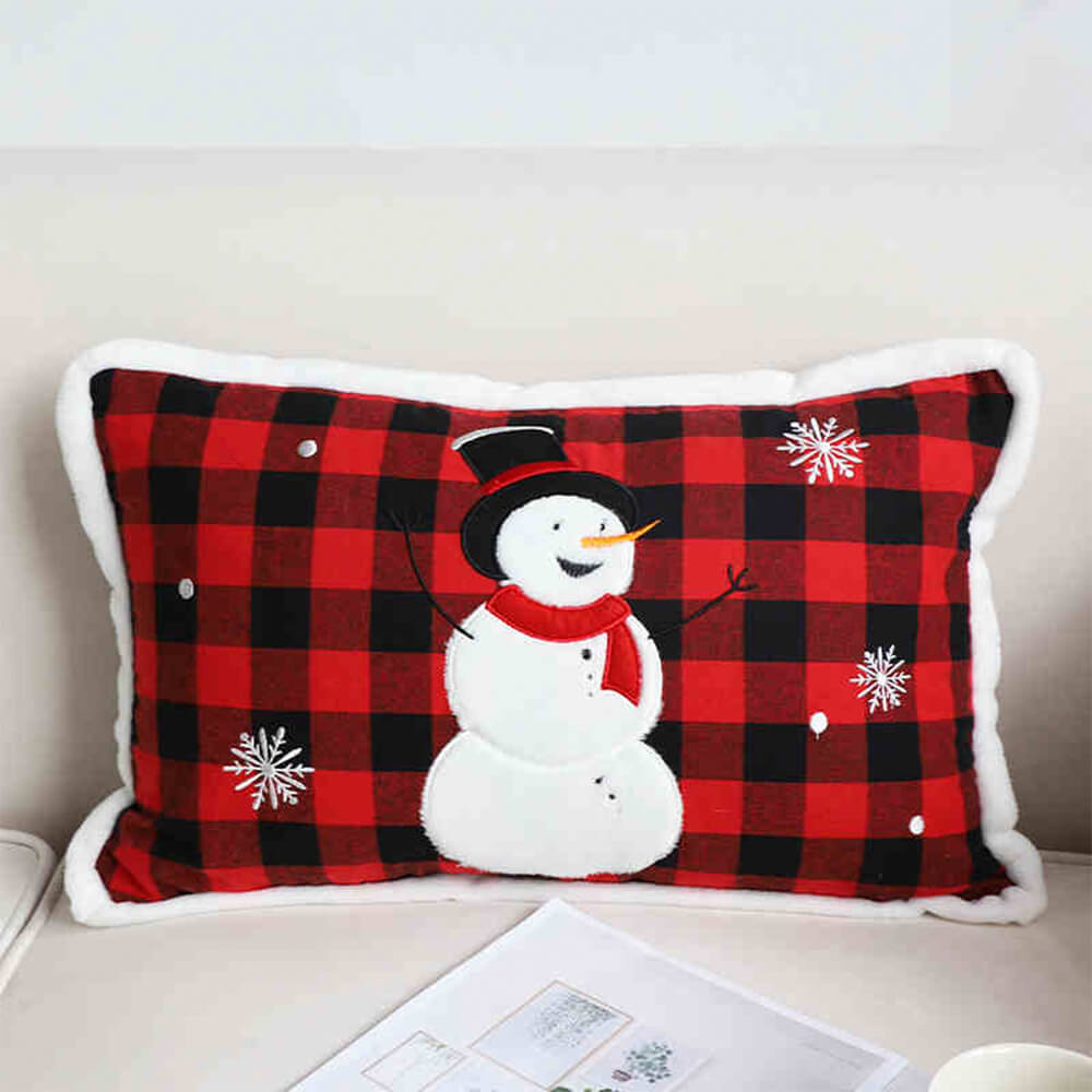 Coussin décoratif pour canapé lombaire pour la maison motif joyeux Noël