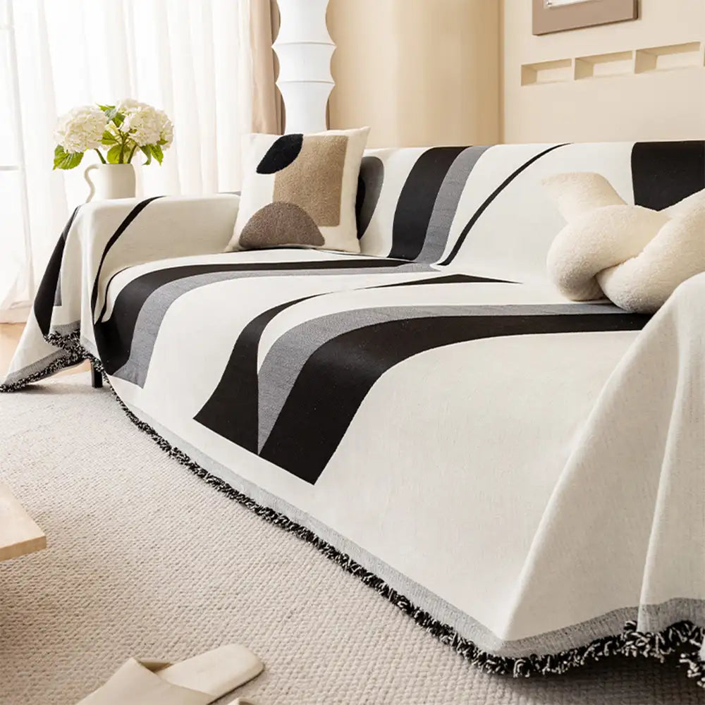 Housse de canapé universelle en chenille d’art moderne pour toutes les saisons