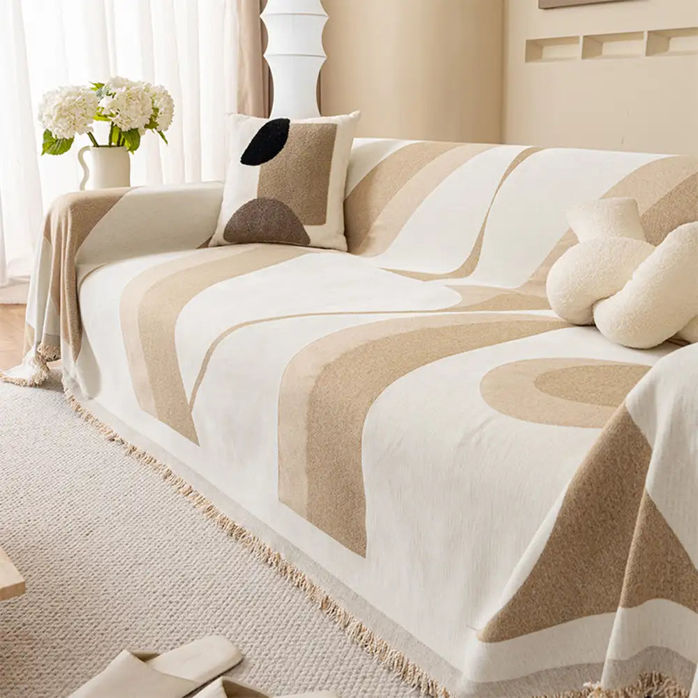 Housse de canapé universelle en chenille d’art moderne pour toutes les saisons