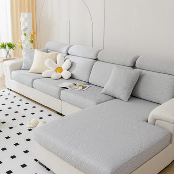 Housse de canapé d'angle extensible en soie glacée résistante à l’eau et aux taches