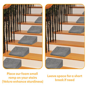 Rampes d'escalier modulaires en mousse pour chiens avec fixation Velcro