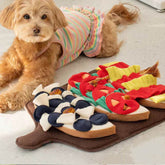 Tapis de Fouille Jouet pour Chien avec Squeaky et Slow Feeder Saveur Multi