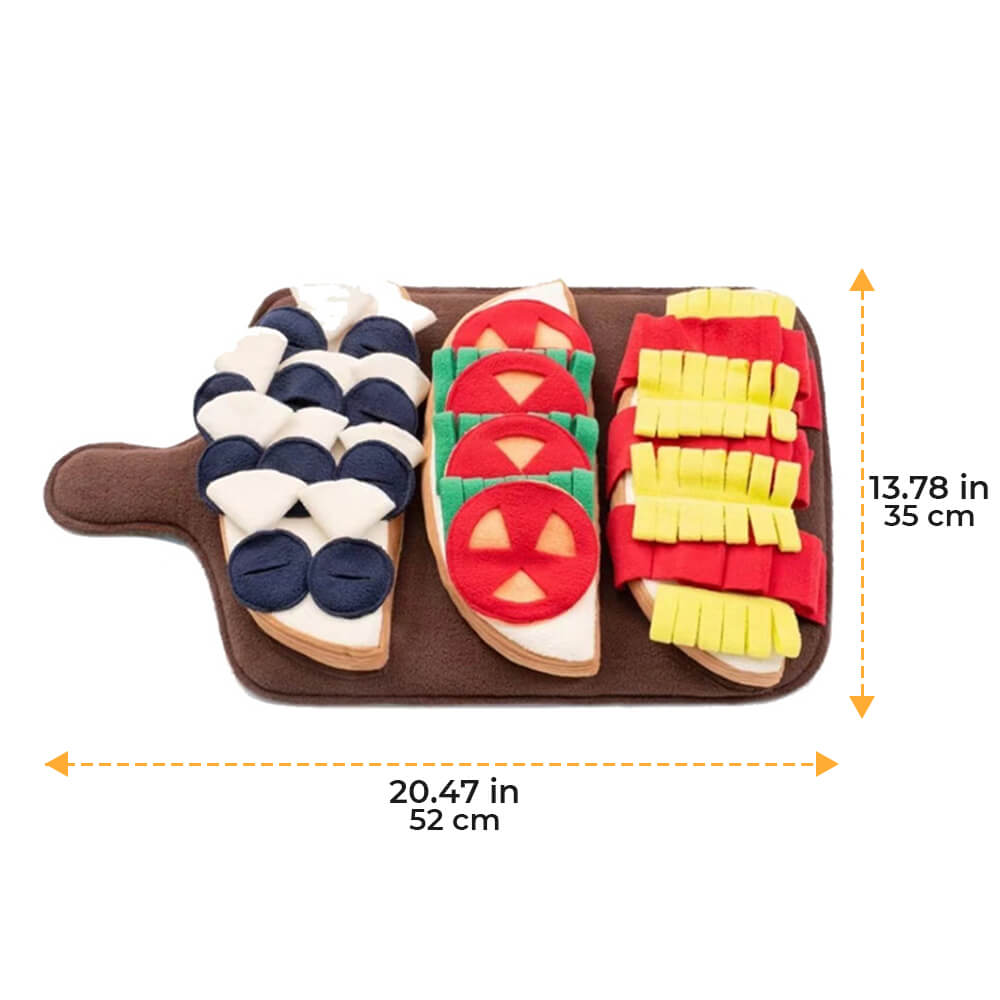 Tapis de Fouille Jouet pour Chien avec Squeaky et Slow Feeder Saveur Multi