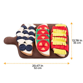 Tapis de Fouille Jouet pour Chien avec Squeaky et Slow Feeder Saveur Multi