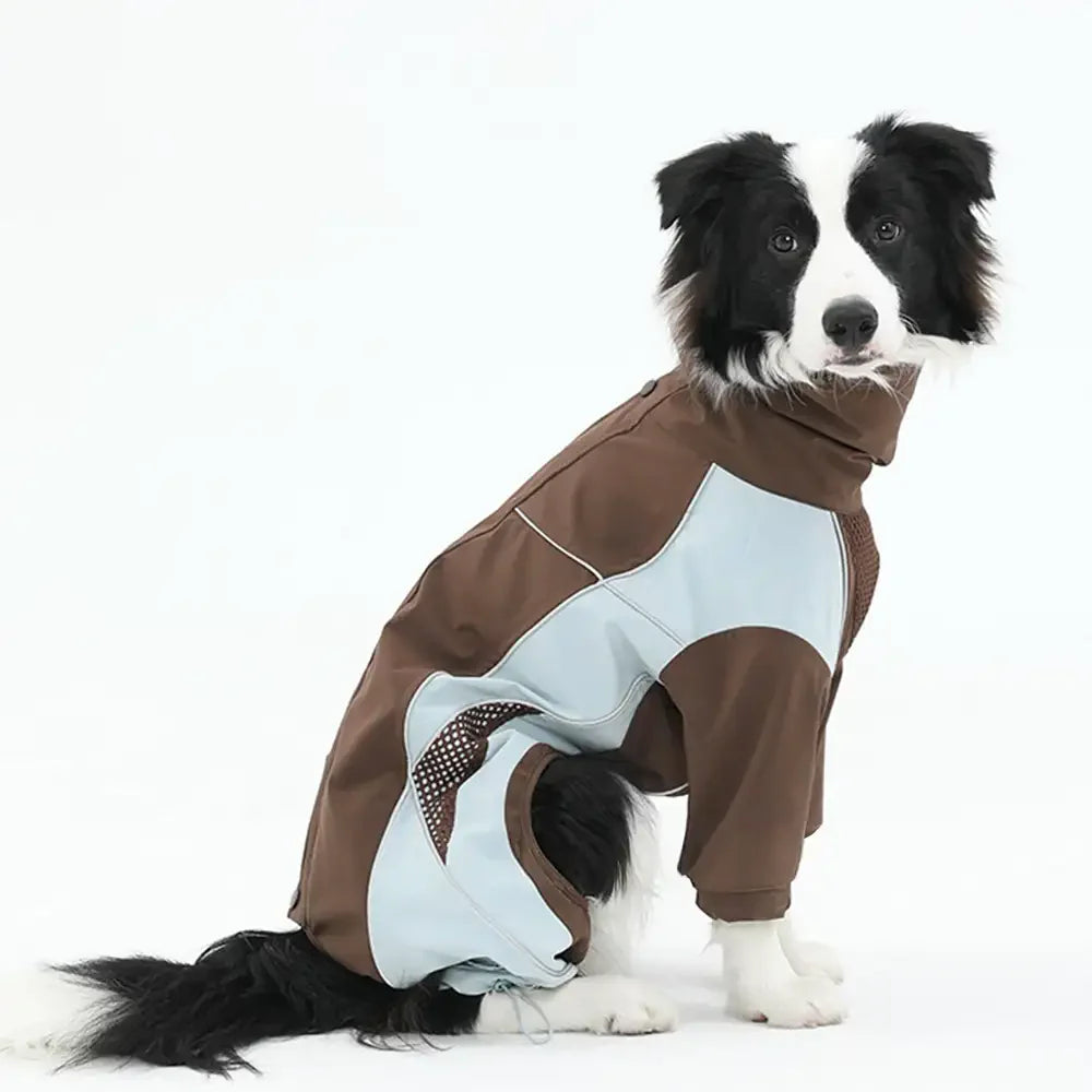 Veste coupe-vent imperméable multifonctionnelle pour chiens de taille moyenne et grande.