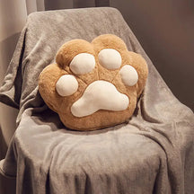 Ensemble coussin en forme de patte de chat multifonction et couverture douce en peluche courte