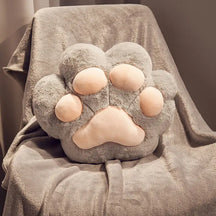 Ensemble coussin en forme de patte de chat multifonction et couverture douce en peluche courte