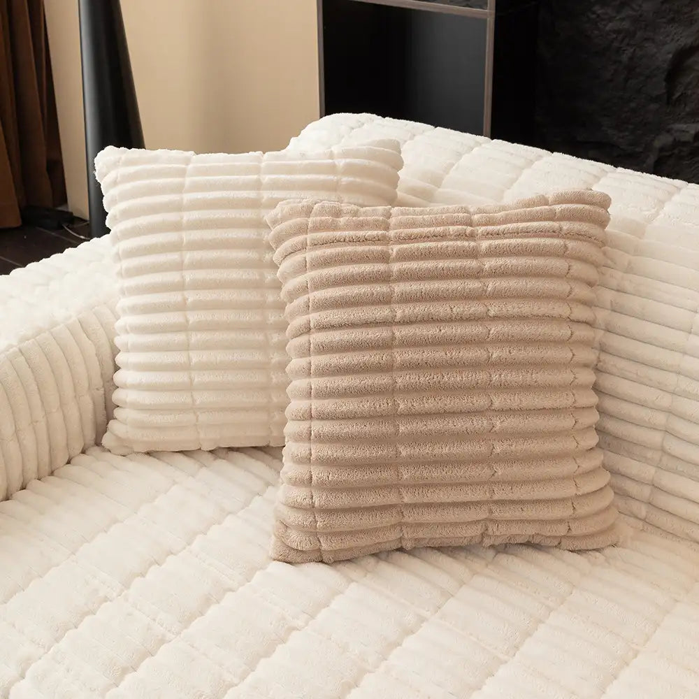 Housse de canapé en flanelle douillette une pièce protection antidérapante