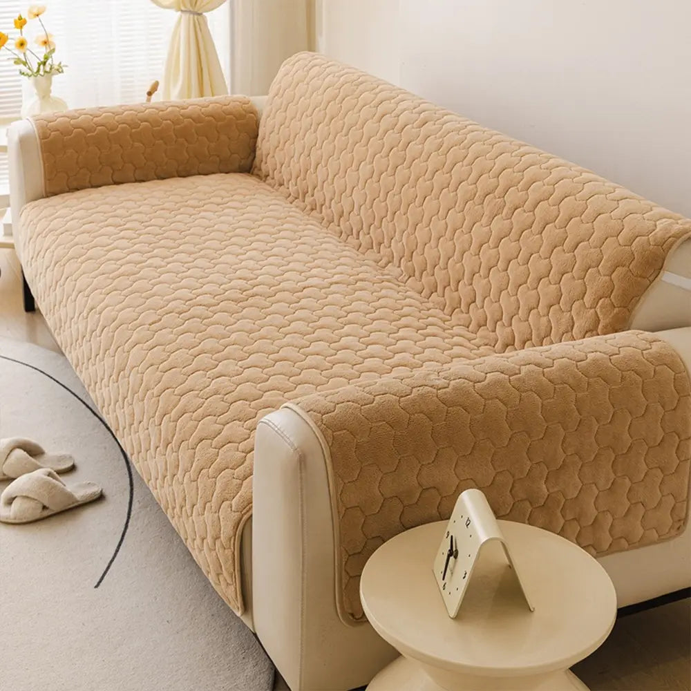 Housse de canapé en peluche courte et confortable, douce pour la peau, protection de meubles - Puzzle