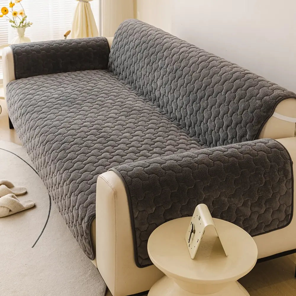 Housse de canapé en peluche courte et confortable, douce pour la peau, protection de meubles - Puzzle