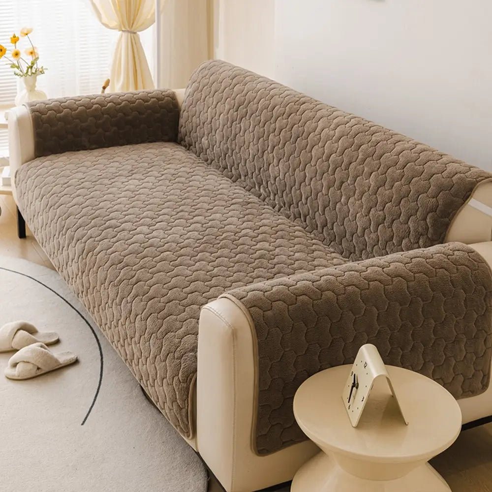 Housse de canapé en peluche courte et confortable, douce pour la peau, protection de meubles - Puzzle