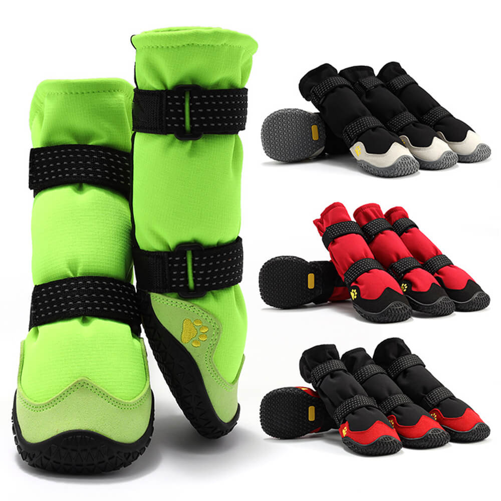 Bottes imperméables durables pour chien en caoutchouc rembourrées réfléchissantes