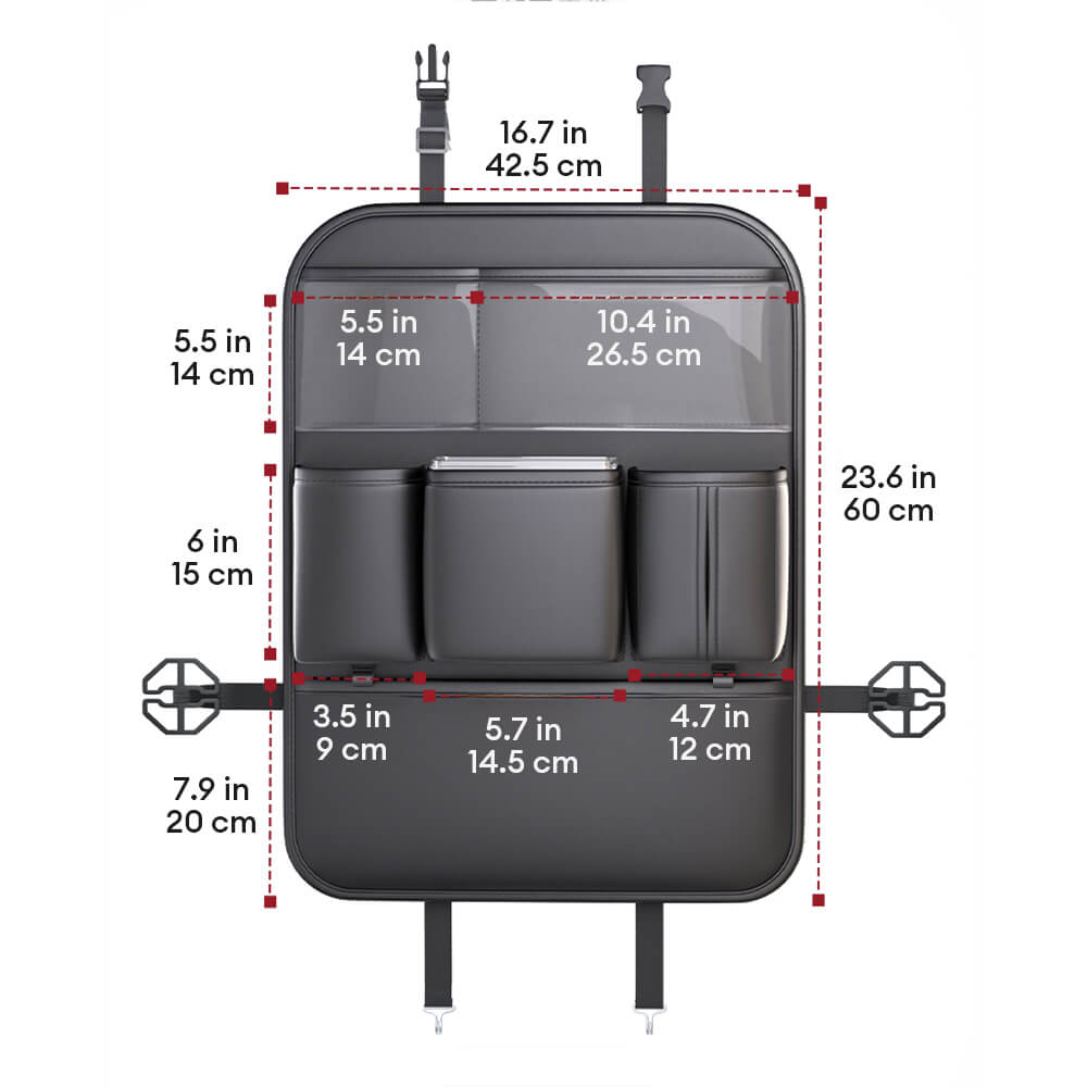 Organisateur de siège arrière en cuir PU pour garder votre voiture propre et bien rangée