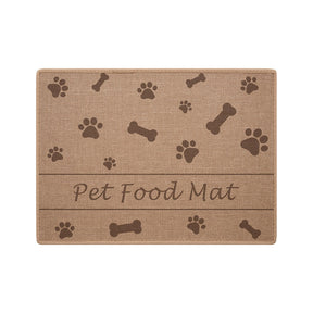 Tapis de nourrissage pour animaux antidérapant et absorbant motif pattes et os pour chien et chat