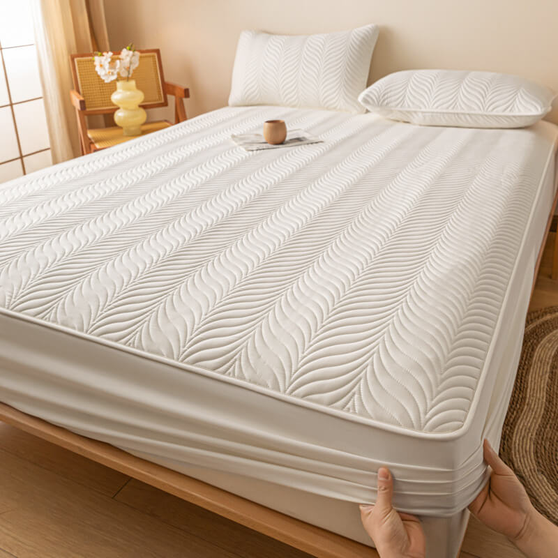 Housse de matelas imperméable matelassée pour animaux avec design à couture zippée