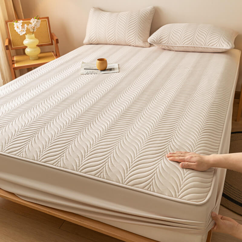Housse de matelas imperméable matelassée pour animaux avec design à couture zippée