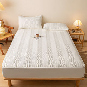 Housse de matelas imperméable matelassée pour animaux avec design à couture zippée