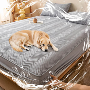 Housse de matelas imperméable matelassée pour animaux avec design à couture zippée