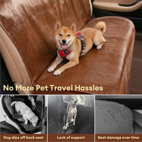 Housse de siège de voiture en faux cuir pour animaux de compagnie - Imperméable et résistant aux taches