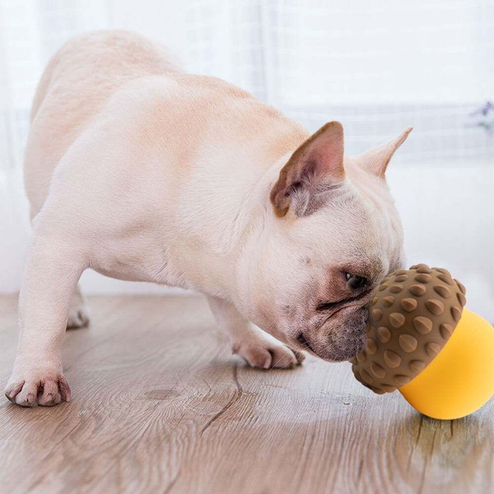 Jouet interactif poule en forme de pomme de pin avec fuite de nourriture Nourrisseur lent pour chien