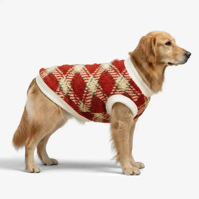 Pull pour chien en peluche confortable et chaud à carreaux, adapté à toutes les races de chiens.