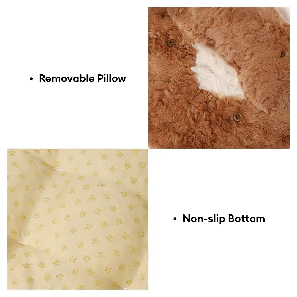 Lit pour animaux en peluche coloré et bloqué, créatif.