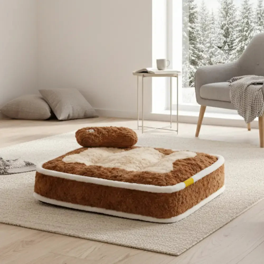 Lit pour animaux en peluche coloré et bloqué, créatif.