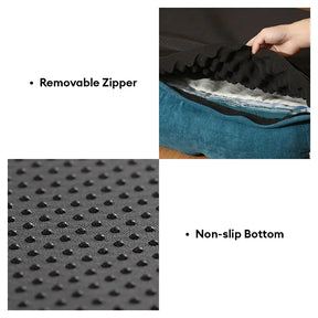 Lit pour animaux de compagnie en tissu jacquard contrasté en peluche avec support pour le cou.