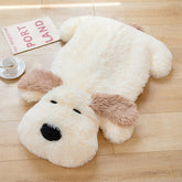 Tapis décoratif en fausse polaire forme chien en peluche