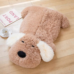 Tapis décoratif en fausse polaire forme chien en peluche