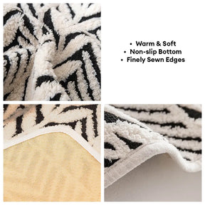 Tapis pour animaux en jacquard de feuille en peluche antidérapant