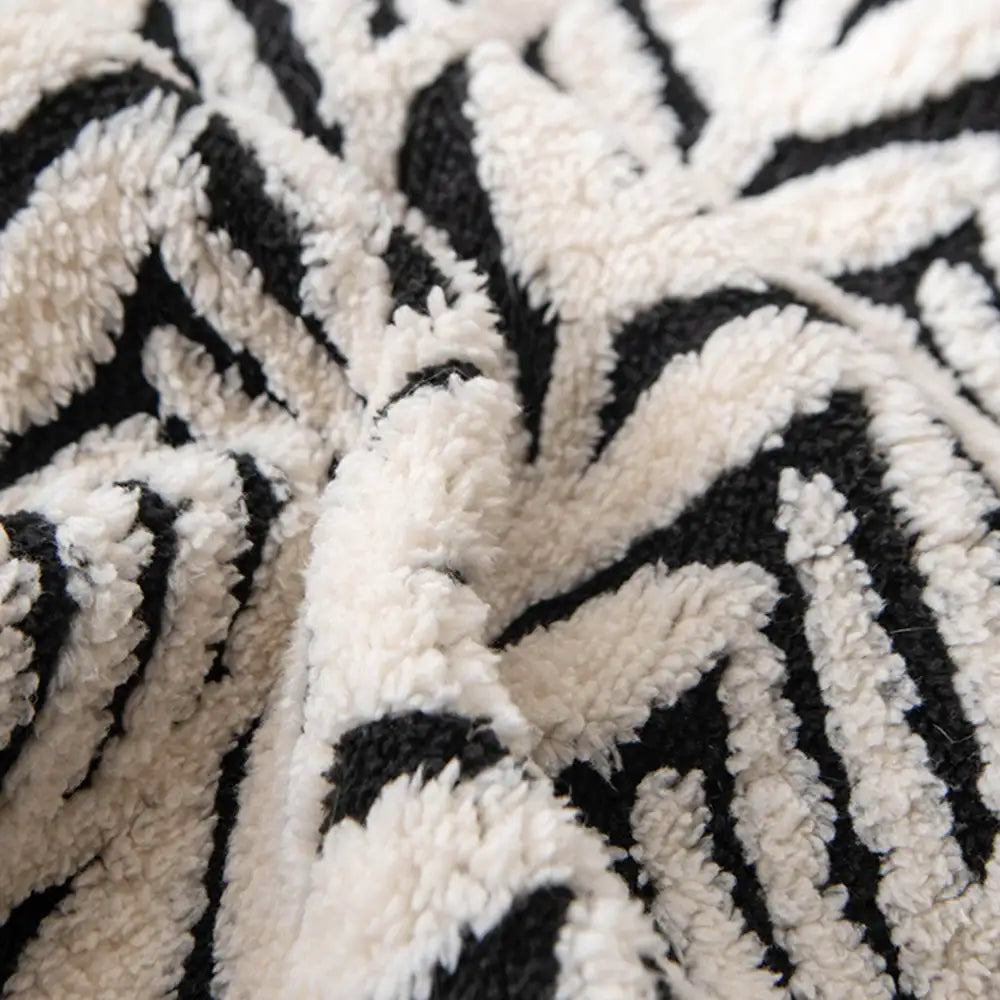 Tapis pour animaux en jacquard de feuille en peluche antidérapant