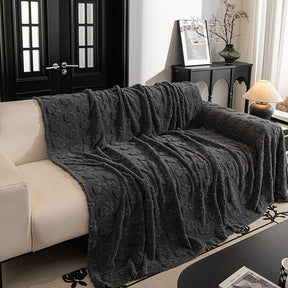 Housse de canapé douce en peluche motif pattes