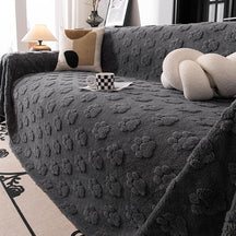 Housse de canapé douce en peluche motif pattes