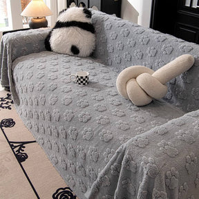 Housse de canapé douce en peluche motif pattes