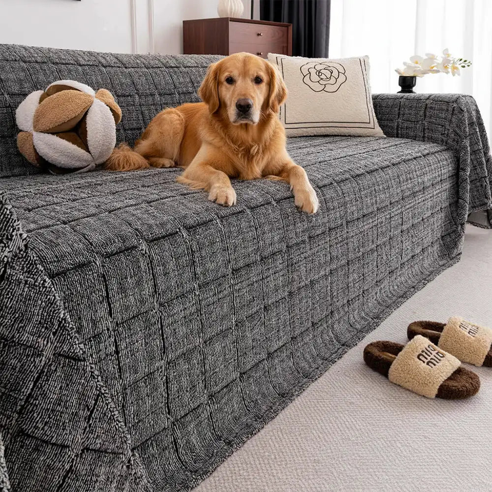 Housse de canapé matelassée classique à carreaux confortable et épaissie