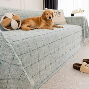 Housse de canapé matelassée classique à carreaux confortable et épaissie