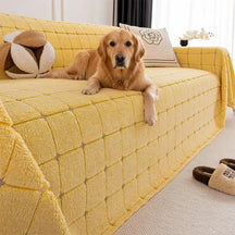 Housse de canapé matelassée classique à carreaux confortable et épaissie