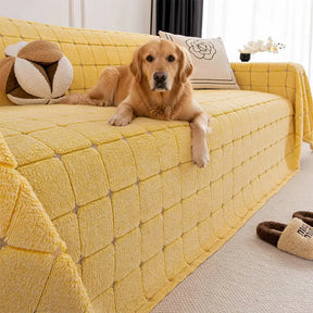 Housse de canapé matelassée classique à carreaux confortable et épaissie