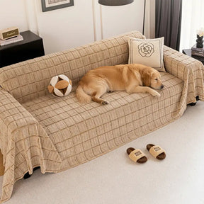 Housse de canapé matelassée classique à carreaux confortable et épaissie