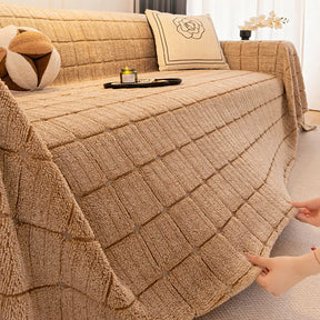 Housse de canapé matelassée classique à carreaux confortable et épaissie