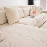 Housse de canapé d'angle extensible en polaire douce antistatique et entièrement ajustable